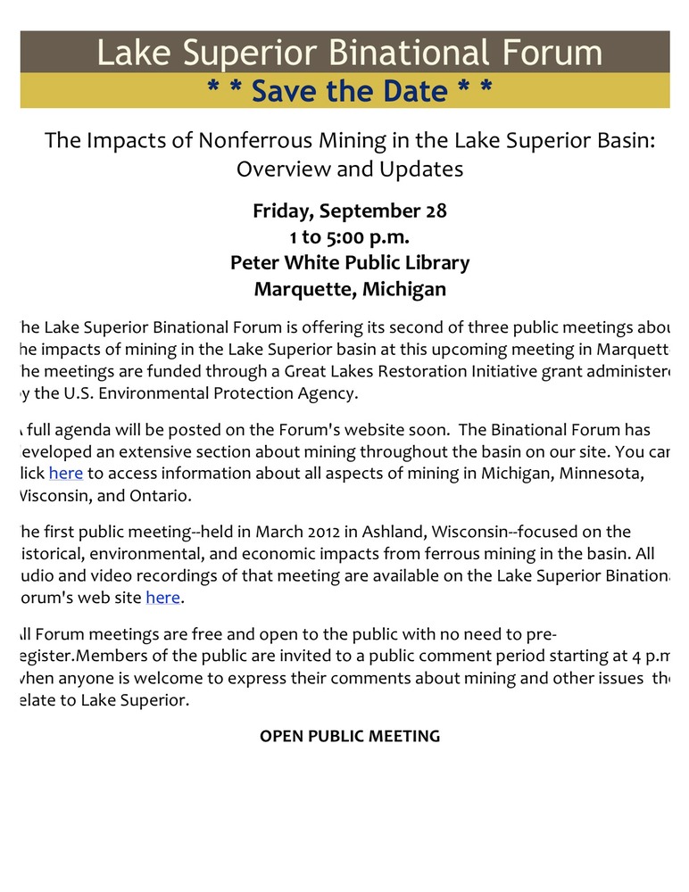 Lake Superior Binational Forum